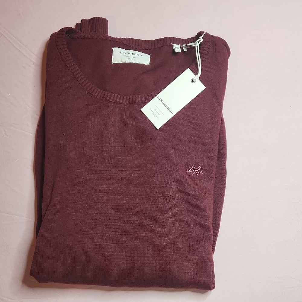 NWT Lindbergh Men's Burgundy Sweater